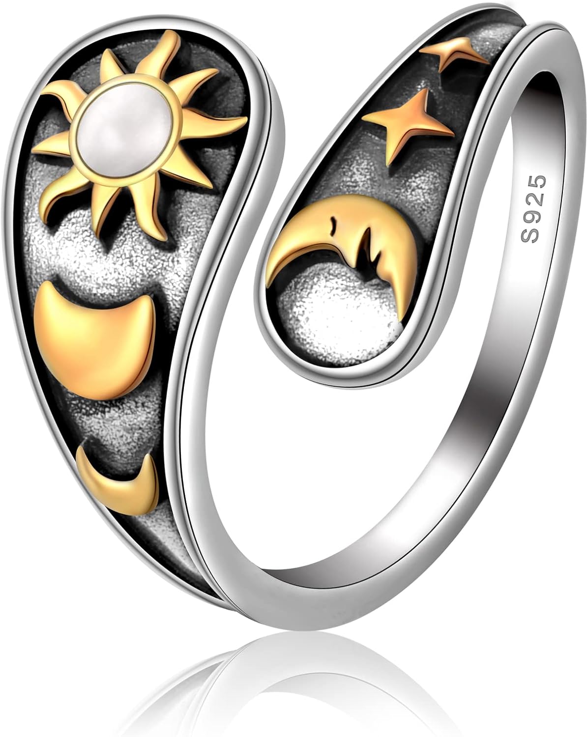 Spoon Rings for Women 925 Sterling Silver Sunflower Adjustable Thumb Spoon Rings Celtic Knot Promise Engagement Statement Boho Vintage Finger Open Antique Rings Jewelry