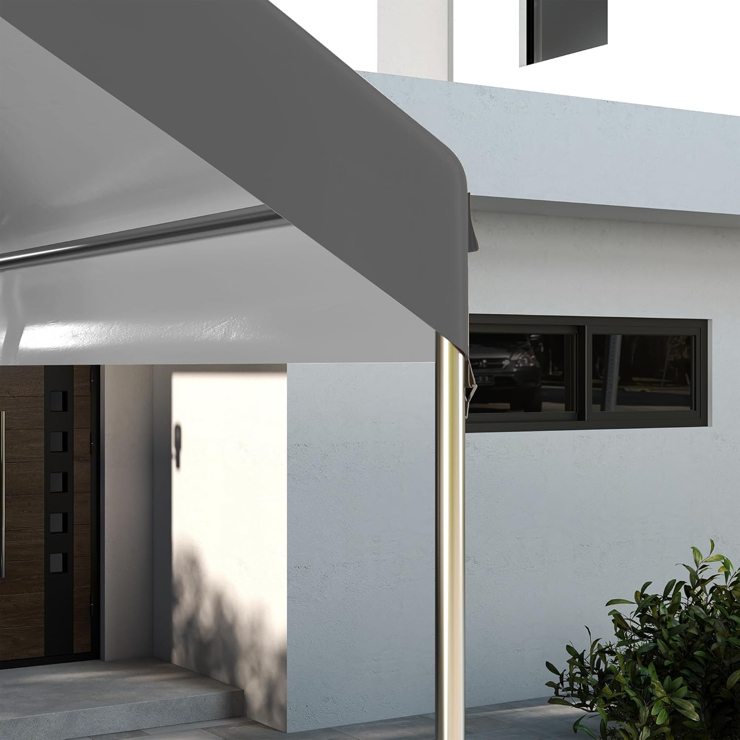 Outsunny 19.7' x 9.7' Carport Replacement Top Canopy Cover for Model 84C-207WT or 84C-386V00WT, Waterproof and UV Protected Garage Car Port Cover with Ball Bungee Cords, Dark Gray (Only Cover)