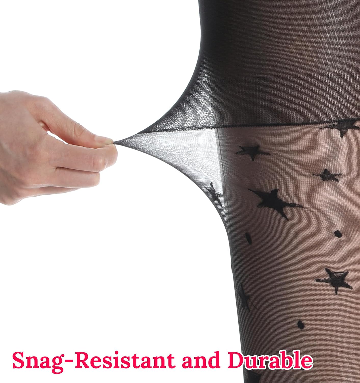 Black Pattern Tights, Star Tights For Women Funky Durable & Resistant to Snagging Patterned Pantyhose, Sheer Tight Patterned Tight for Parties & Casual Wear