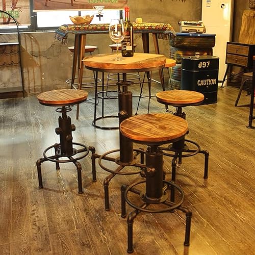 Miniatura 3 de LOKKHAN Mesa de bar de 3 piezas 323 a 362 pulgadas y 2 taburetes de bar 236 a 295 pulgadas para pub cocina comedor fiesta desayuno bistró parte