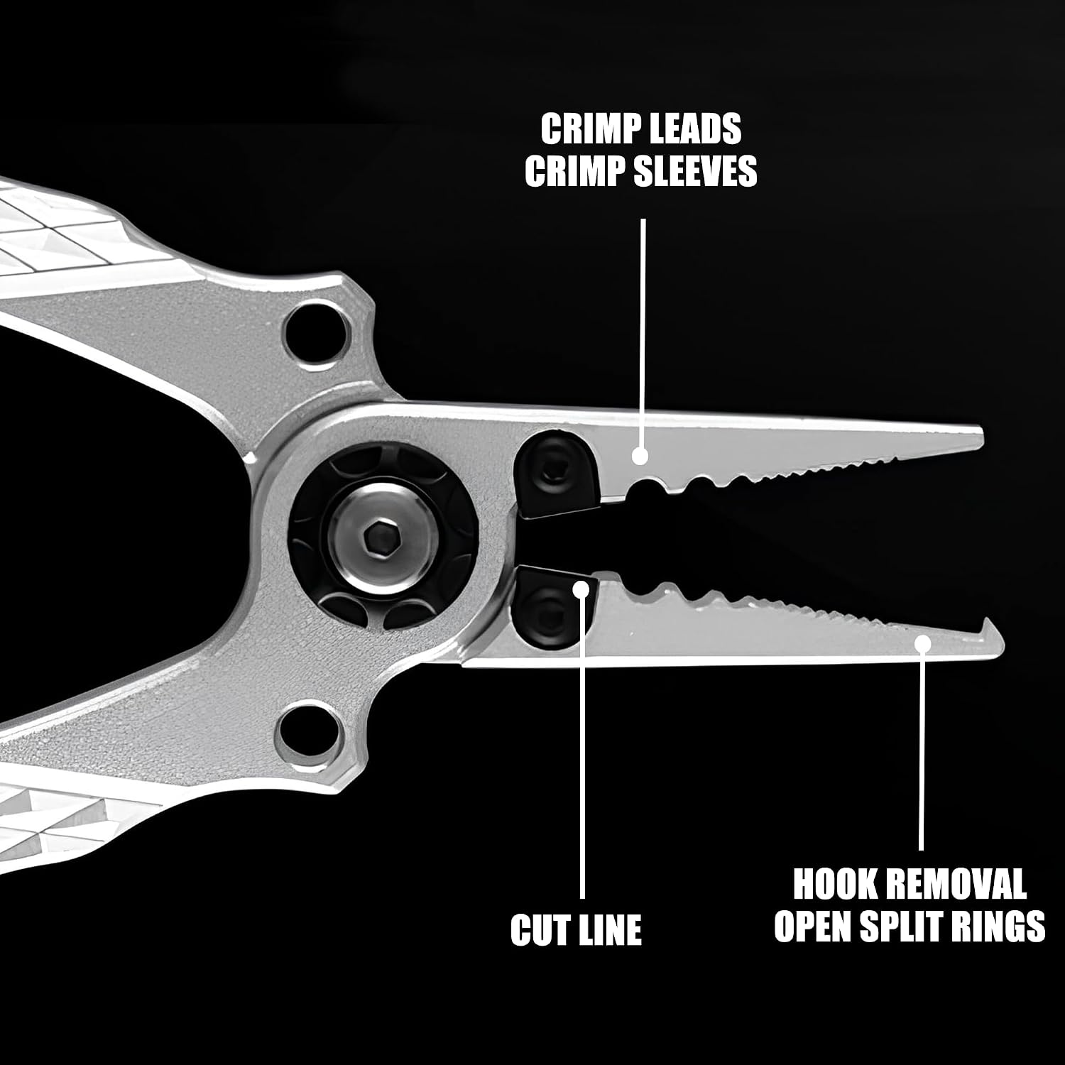 7in Fishing Pliers, Aluminum Fishing Pliers, Fishing Pliers Saltwater, Hook Remover, Split Ring Pliers, Line Cutter, Fishing Tool, Fishing Gifts, Fishing Gear (Red)