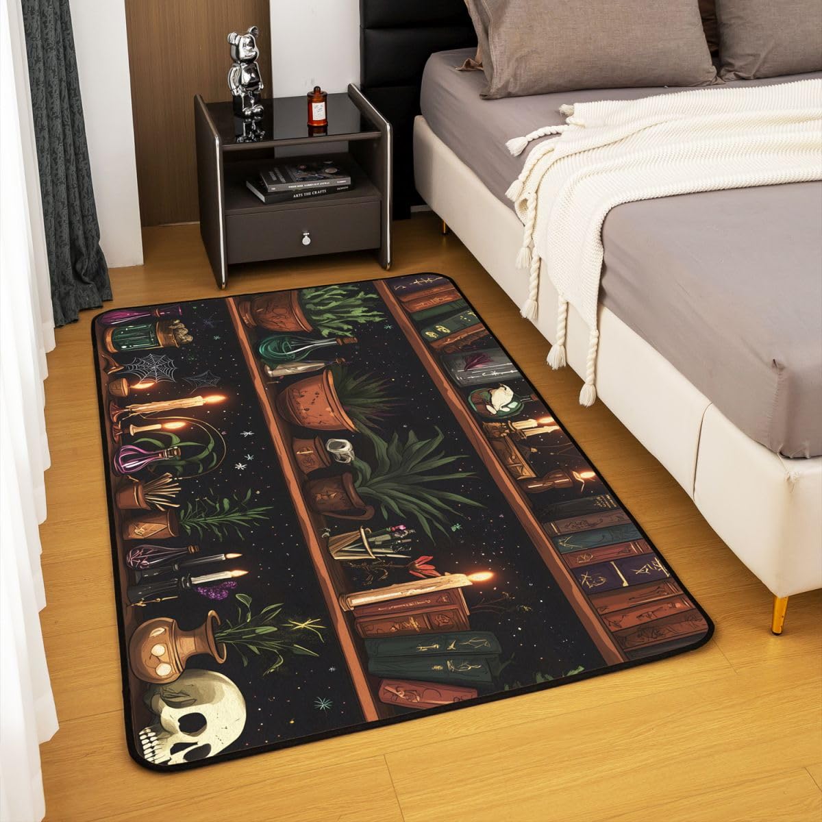 Loussiesd Cottage Witch aptekarz regał na książki Halloween dywanik 150