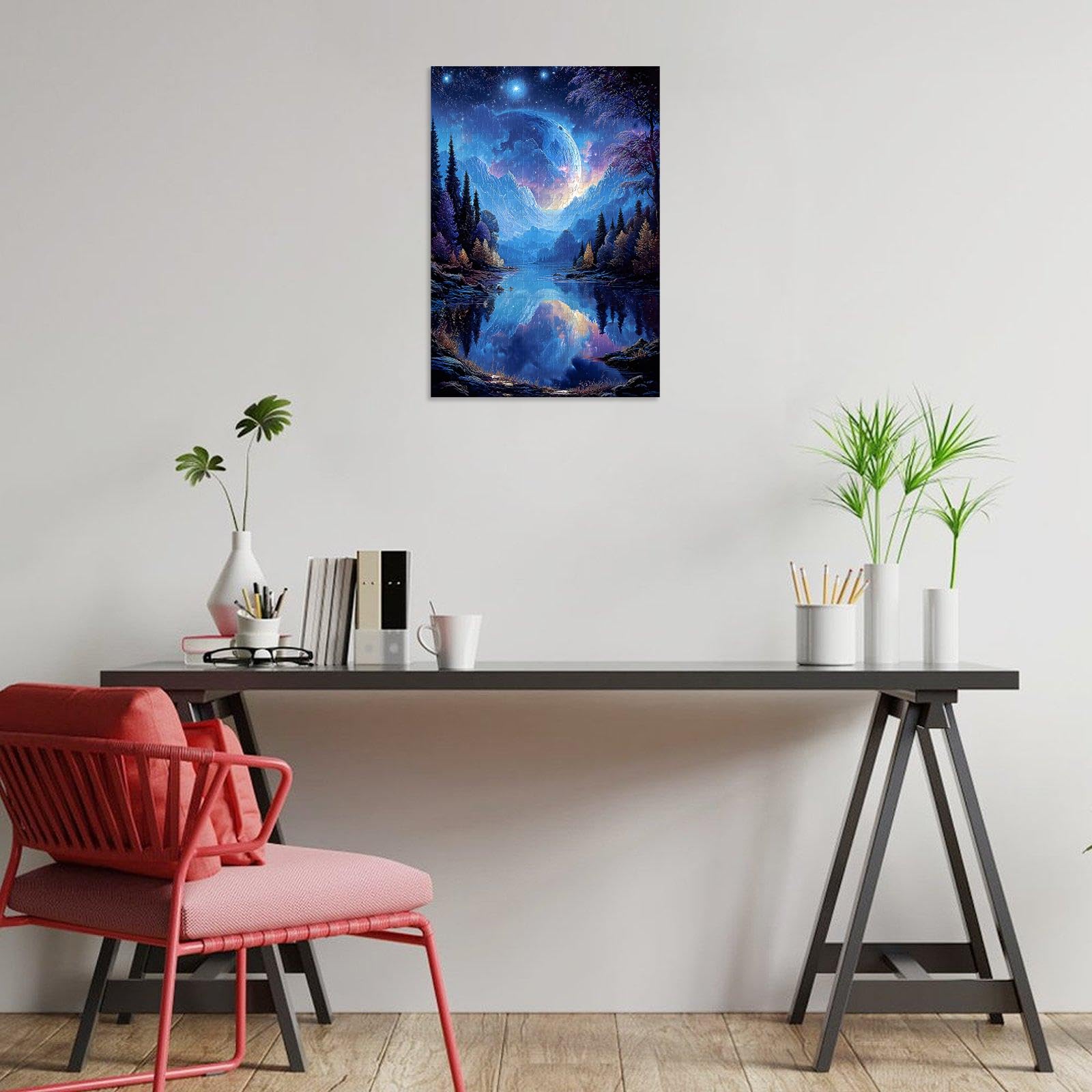 Great Jigsaw Puzzles for Adults 300 Pieces Dreamy Moon Night Challenging Puzzles for Adults Gift for Friends Family Home Decoration Puzzle - Image 3