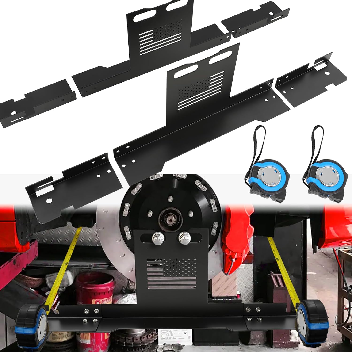 2PCS Wheel Alignment Tool, Automotive at Home Car Wheel Alignment Tool Kit, No Caliper Removal, Front End Alignment Tool Compatible with Honda Civic Toyota Nissan F150 Dodge Ram GMC Sierra