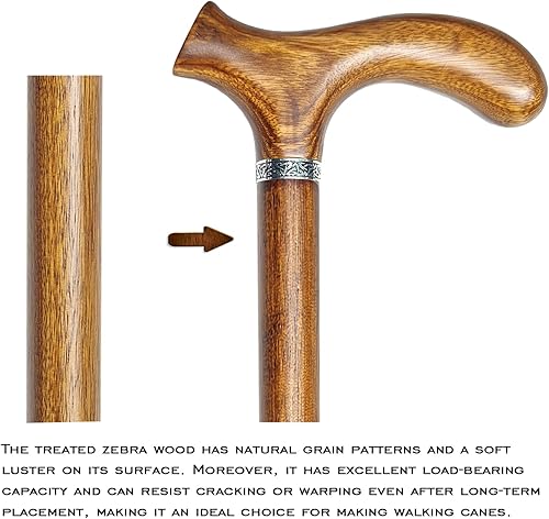 Miniatura 4 de Bastón de madera con 5 alturas para hombres y mujeres, bastón de madera hecho a mano con mango de agarre cómodo, ayuda de movilidad de apoyo para