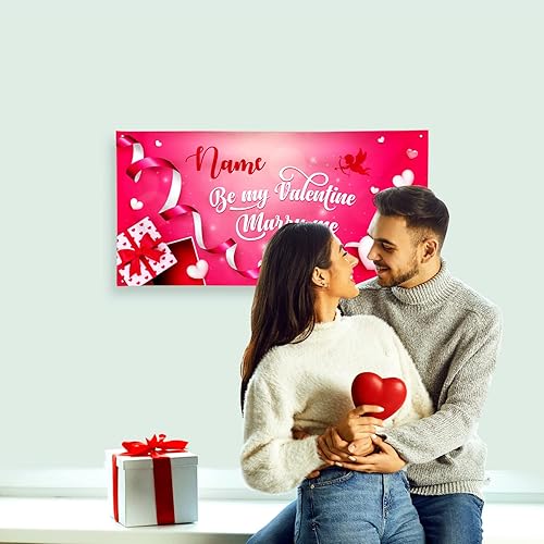Miniatura 76 de Cartel de fondo personalizado para el día de San Valentín, decoración de San Valentín, letrero de vinilo con texto en inglés "Be My Valentine
