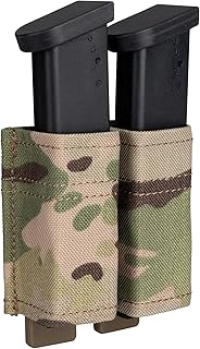 IDOGEAR Pistol Mag Pouch Double Molle 9mm Magazine Pouch with Quick Release Hook Mag Insert Tactical Magazine Carrier Belt Accessories - IDOGEAR SPORTS