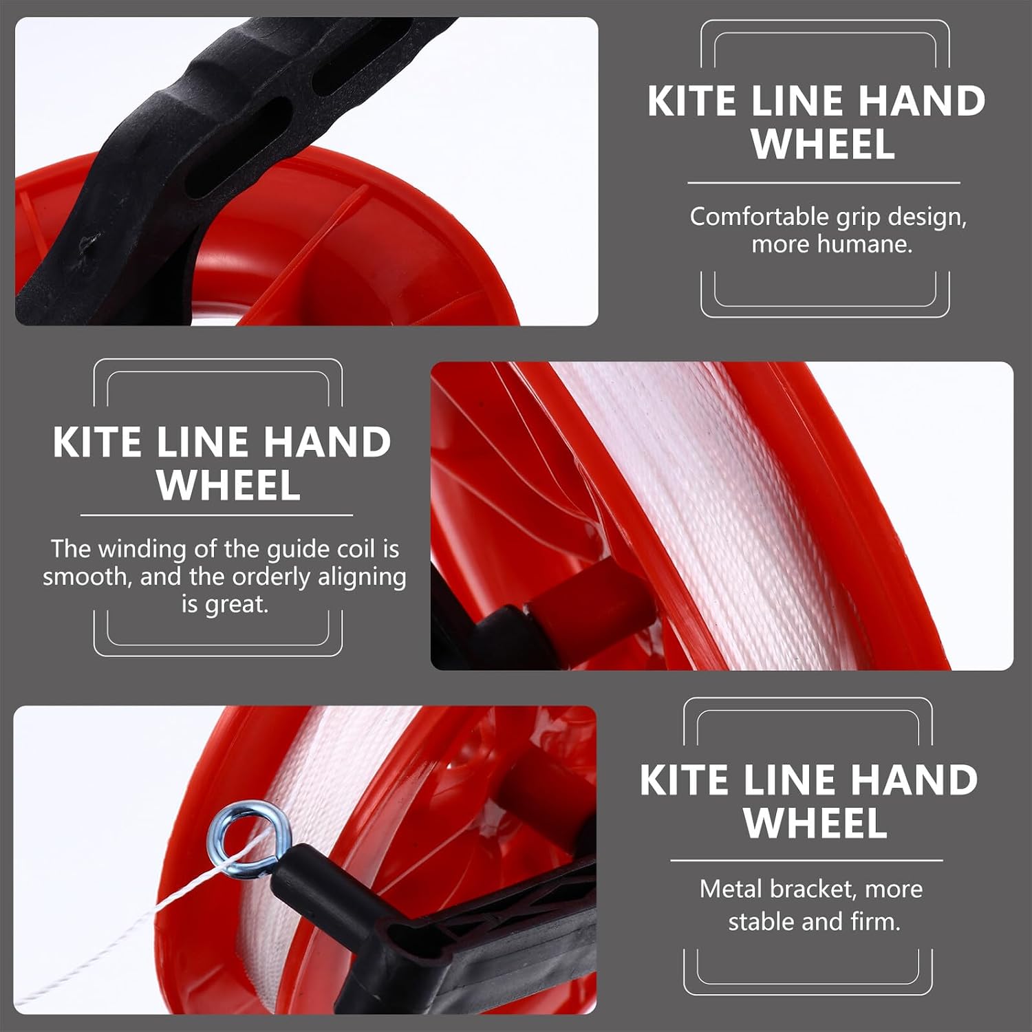 2pcs Abs Plastic Hand Reel Winder with Line Outdoor Kite Winding Wheel Ergonomic Grip for Adults Impact-Resistant Line Spooler Tool