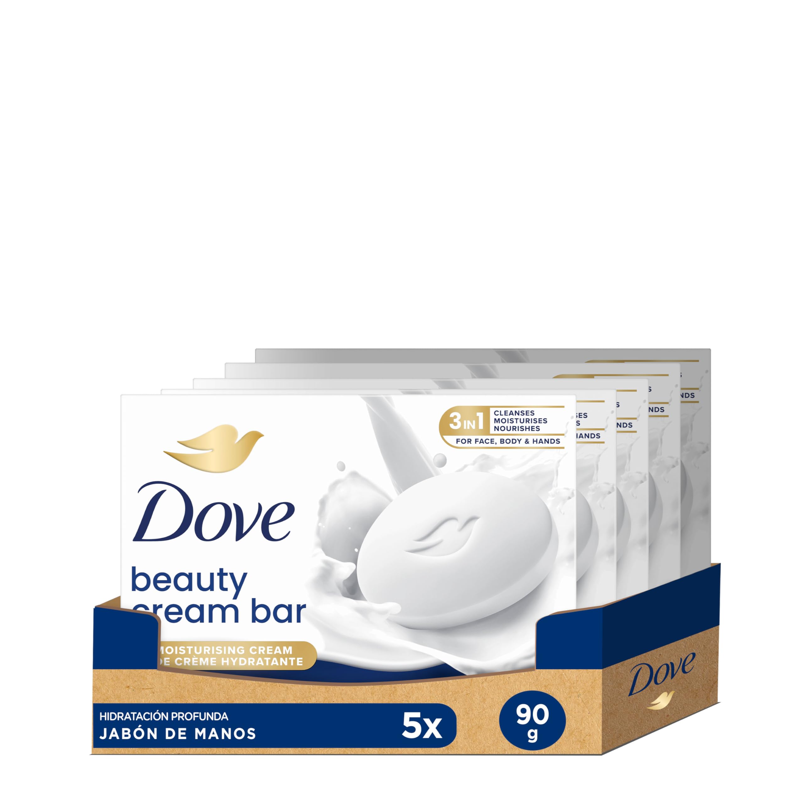 Dove Jabón original en pastilla para cara, cuerpo y manos con 1/4 de crema hidratante, 90 g — view 8