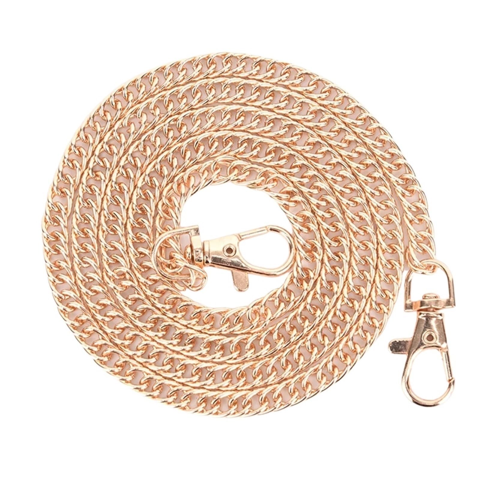 YUSUZH 2pcs 100cm Handbag Metal Chains Purse Chain with Buckles Shoulder Bags Straps Handles Bag Parts for Small Bag(Gold)