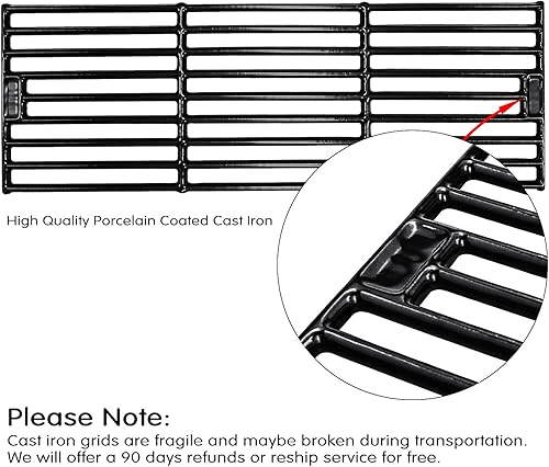 Miniatura 10 de Uniflasy Rejilla de cocción de hierro fundido para Char-Griller 1624 Smokin' Champ Parrilla de carbón Rejillas horizontales para ahumador Piezas de