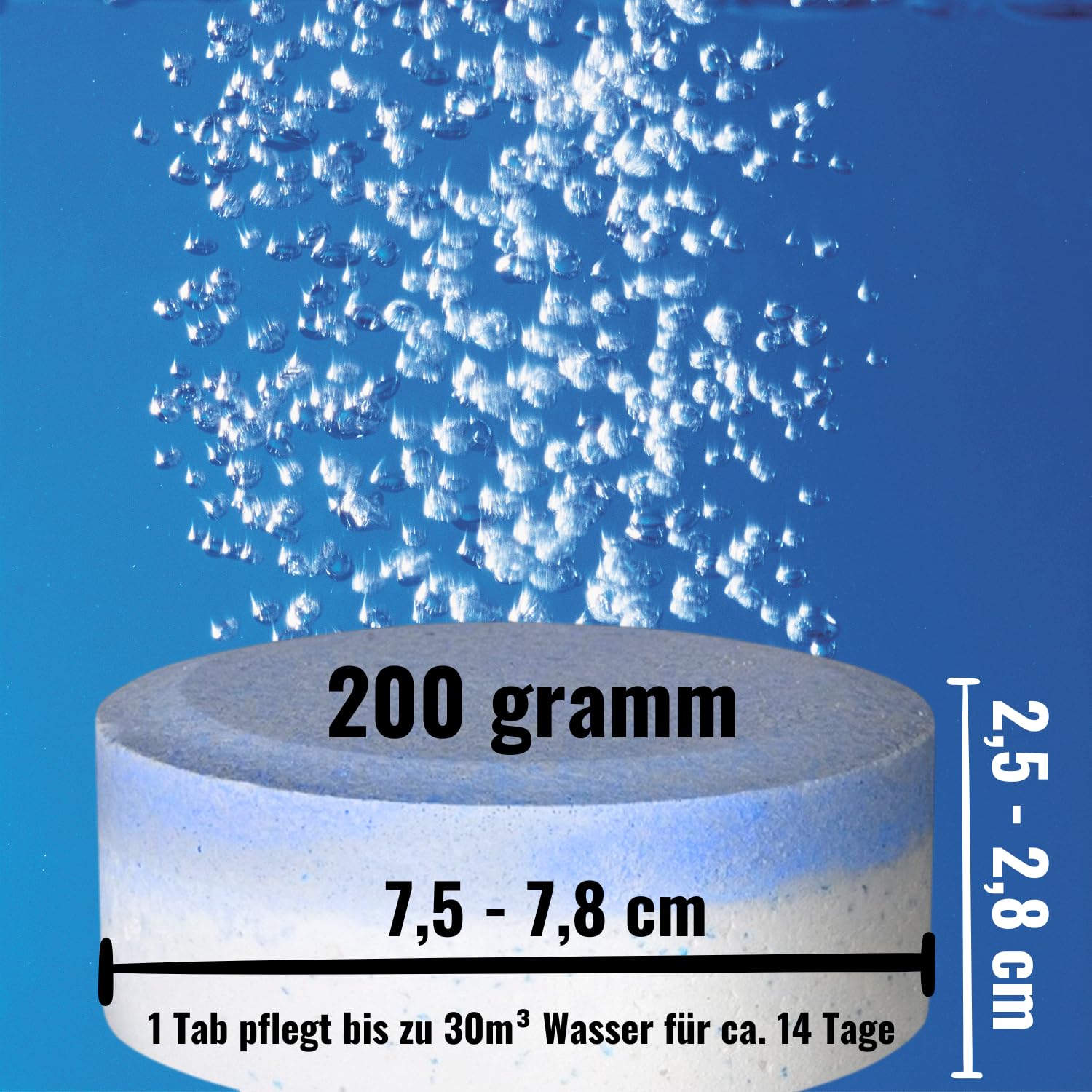 Chlor Multitabs 10 in 1 - Zwei Phasen Chlortabletten für Pool mit 10 Funktionen - Desinfektion von Poolwasser und Filter - 200g Tabletten im 5kg Eimer