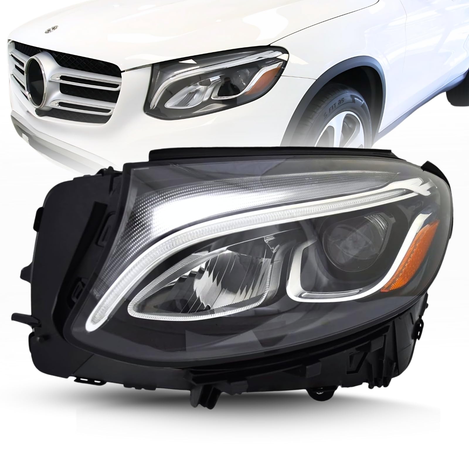 Amazon.com: LED Headlight Assembly Replacement For Mercedes GLC300
