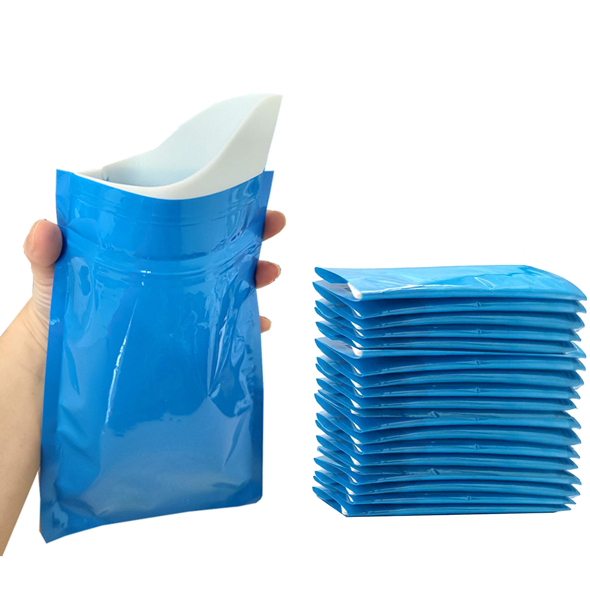 20pack Emergency Urinal Bag for Children and Kids, Disposable Urine Bag for Men and Women,600ml Portable Pee Bag for Travel Traffic jam Brief Relief (Blue)
