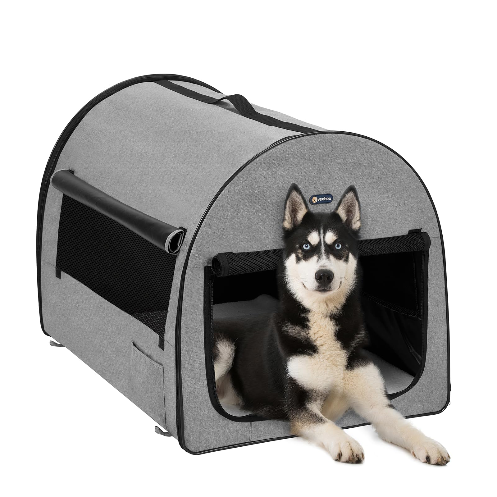 Veehoo Collapsible Dog Crate Extra Large Portable Dog Travel Crate