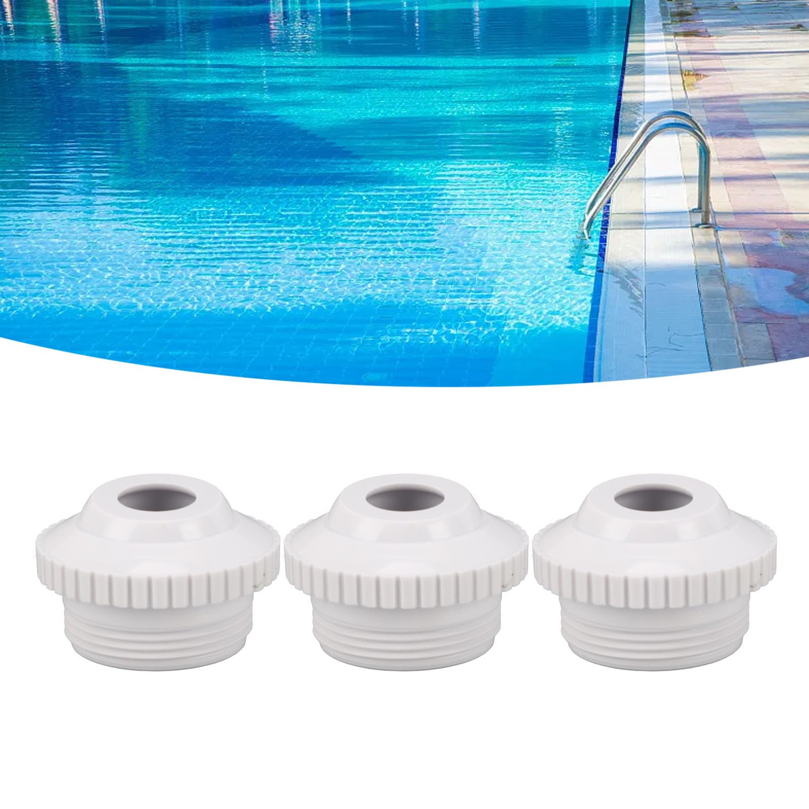 Juego de 3 Boquillas de Chorro para Piscina, Accesorio de Entrada de Flujo Direccional de Plástico, Rosca Macho de 1,85 Pulgadas, Globo Ocular Giratorio, Chorro de Retorno Hydrostream para SP1419D