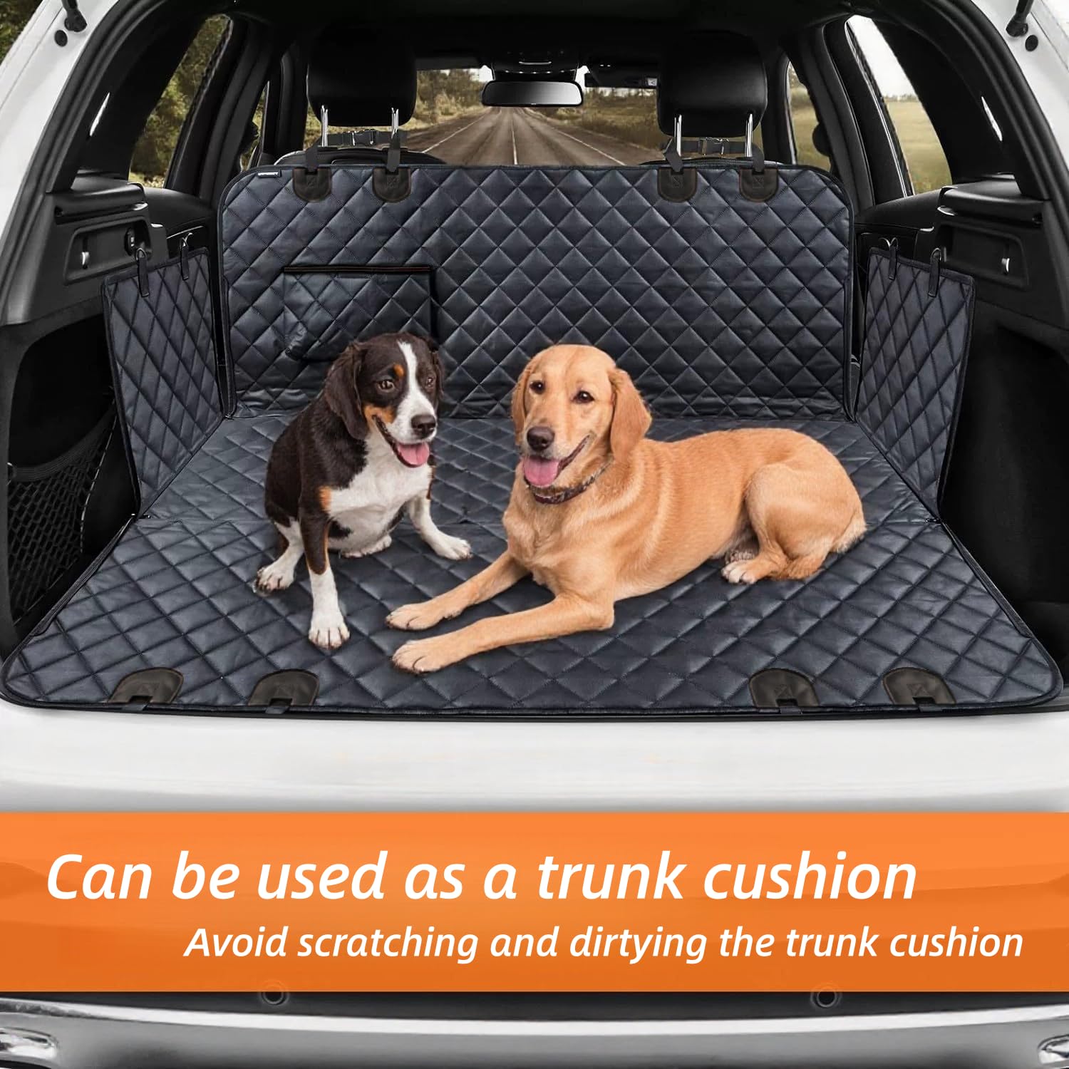 Venotxvi Dog Car Seat Cover for Back Seat,Heavy Duty Dog Hammock for Car with Side Flap,100% Waterproof Pet Backseat Cover, Anti-Scratch Nonslip Pet Seat Protector for Cars Trucks and SUV (Black) - image 4