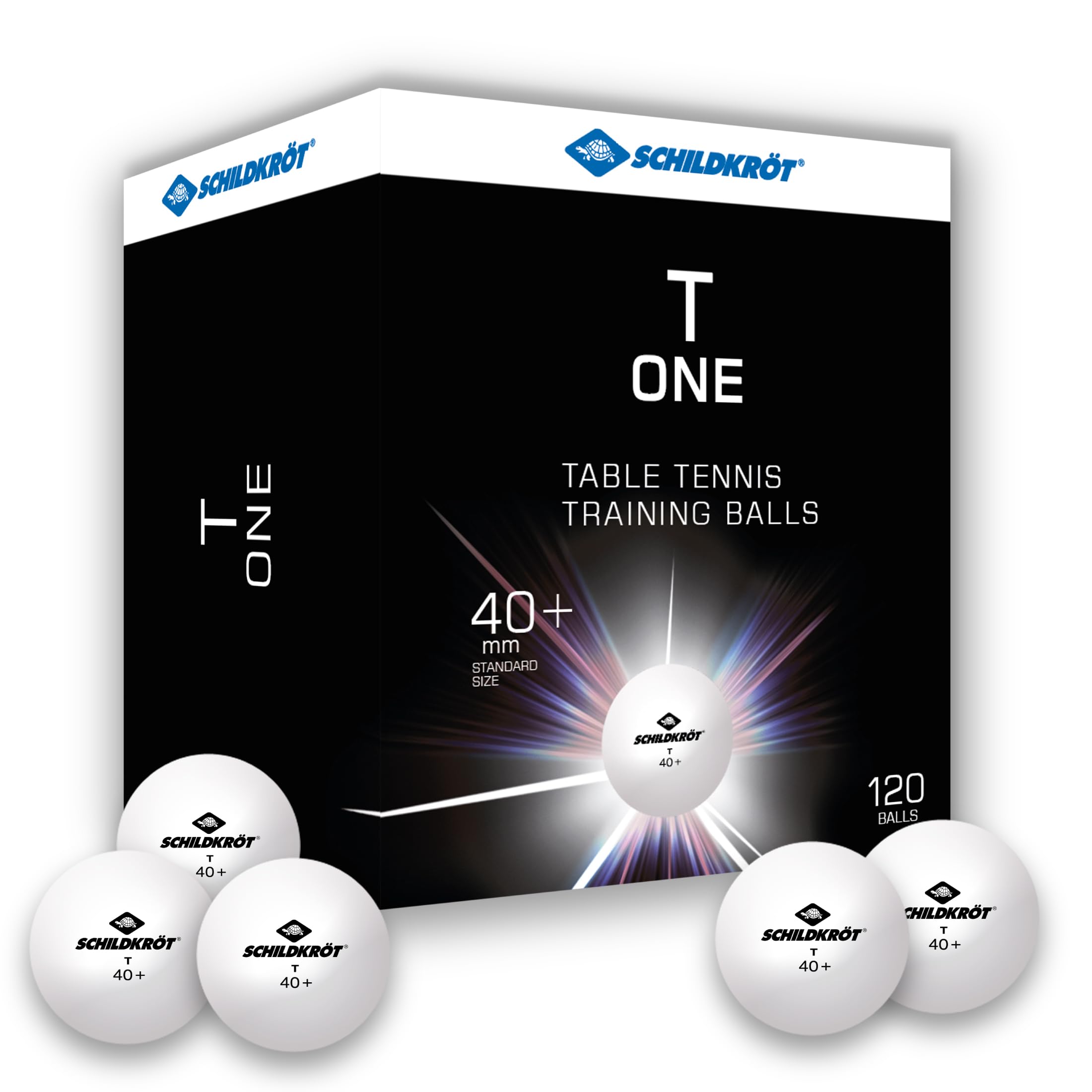 Donic-Schildkröt T-One 608522 - Pallone da Ping Pong in Poly 40+, 120 Pezzi, Colore: Bianco