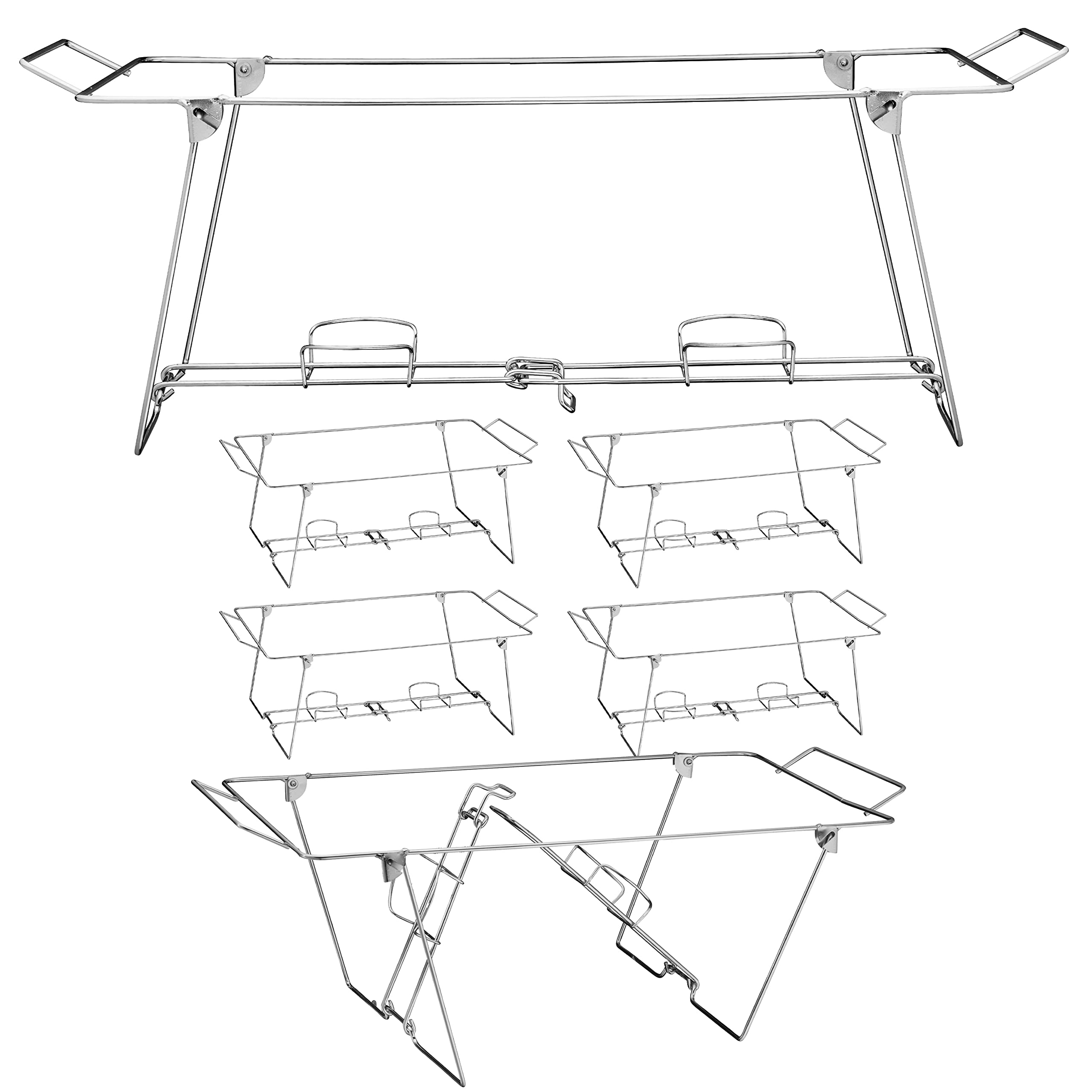 MAXYGIFTFoldable Chafing Wire Rack Buffet Stand - 24 Pack Full Size Racks For Dish Serving Trays Food Warmer catering supplies for Parties, Occasions, or Events