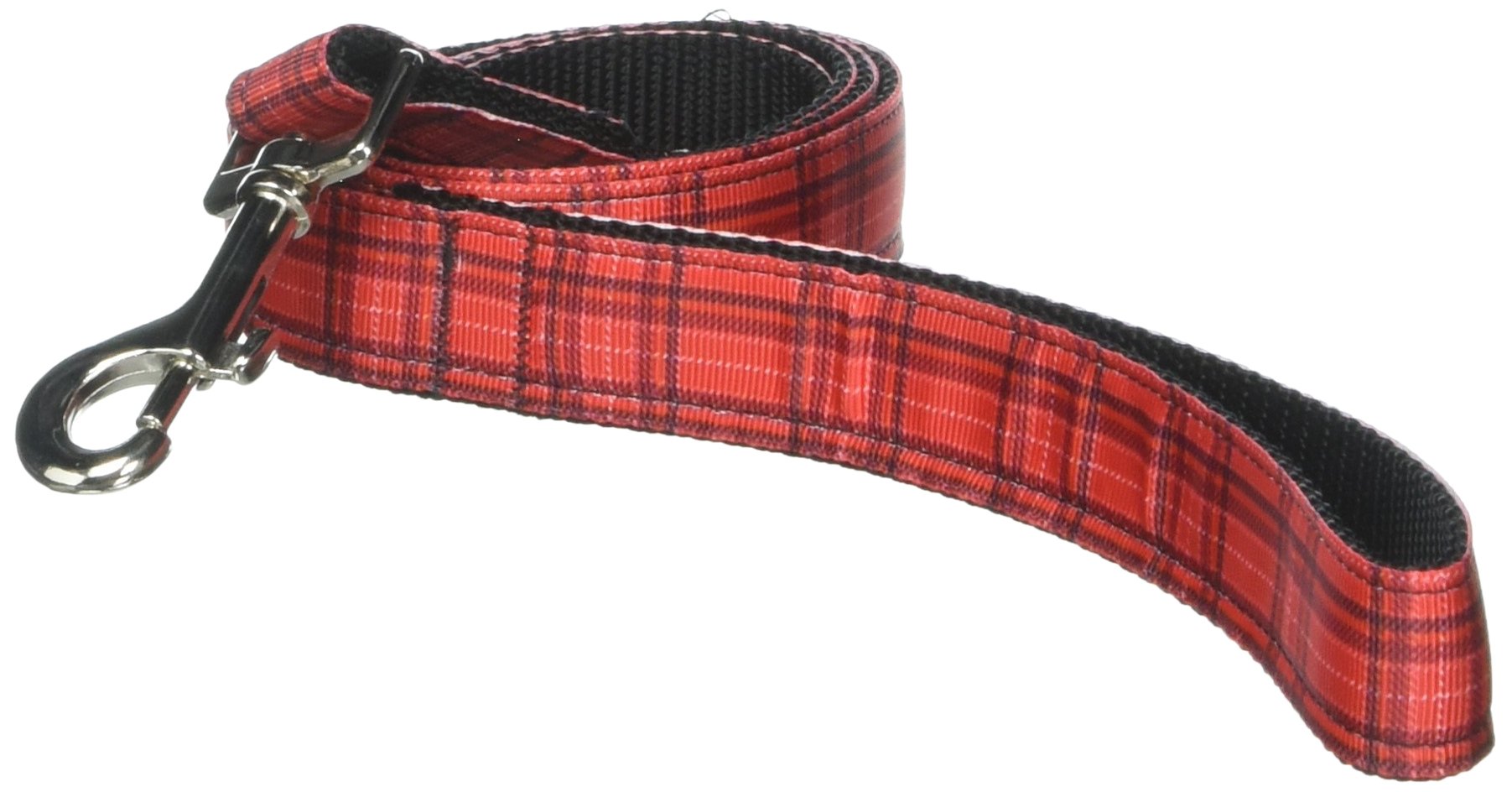Mirage Pet Products Plaid Nylon Leash for Dogs and Cats, 1-Inch by 4-Feet, Red