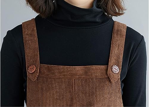 Miniatura 4 de Flygo Falda de pana para mujer, casual, de longitud media, con botones, con vuelo