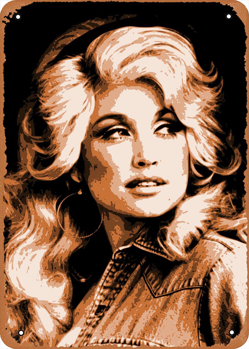Metal Music Poster - Country Musicians Dolly Parton - 8"x12" Tin Signs Plaque Bar Pub Vintage Style Wall Decor