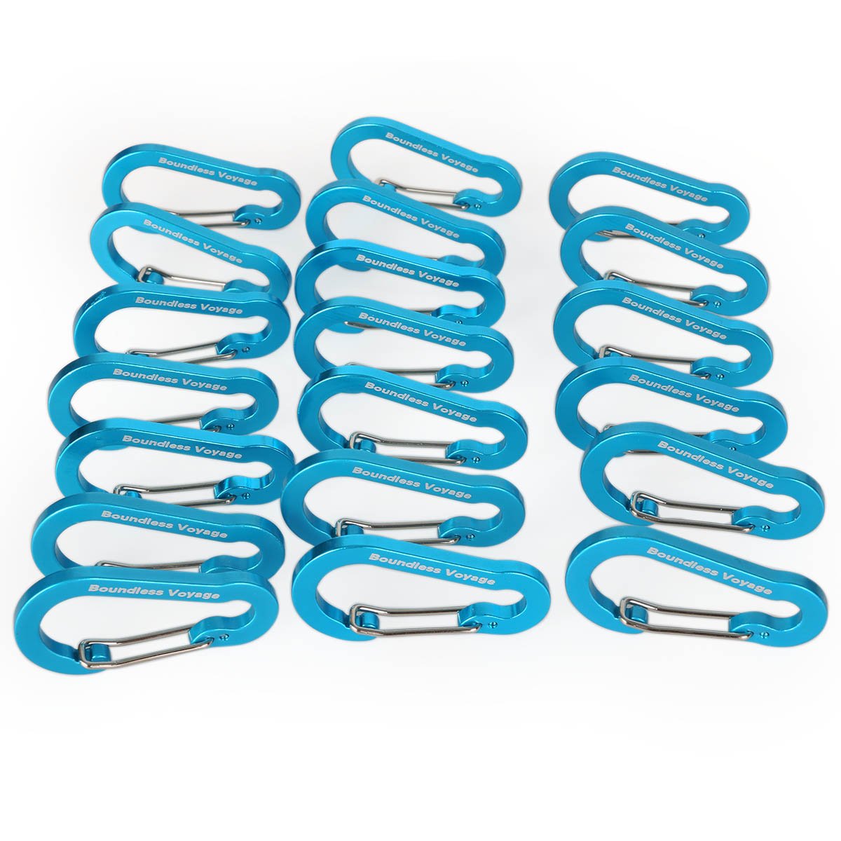 Boundless Voyage Unlocking Carabiner Aluminum Alloy Carabiner Clip Key Chain Hanging Hook for Camping Hiking (10/20 Packed)