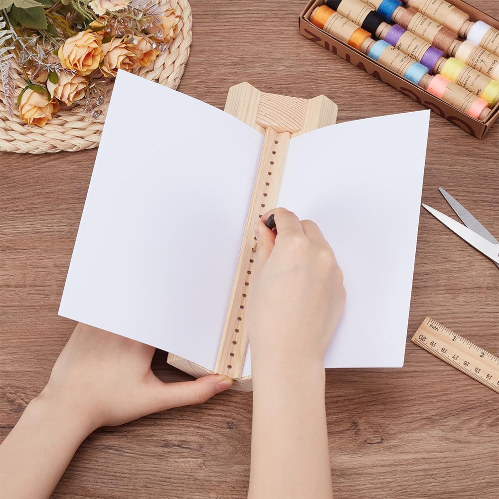 Kit Per Rilegatura Libri Fai Da Te - Culla In Legno Con Punteruolo Per Notebook, Riviste, Planner - Foto 2