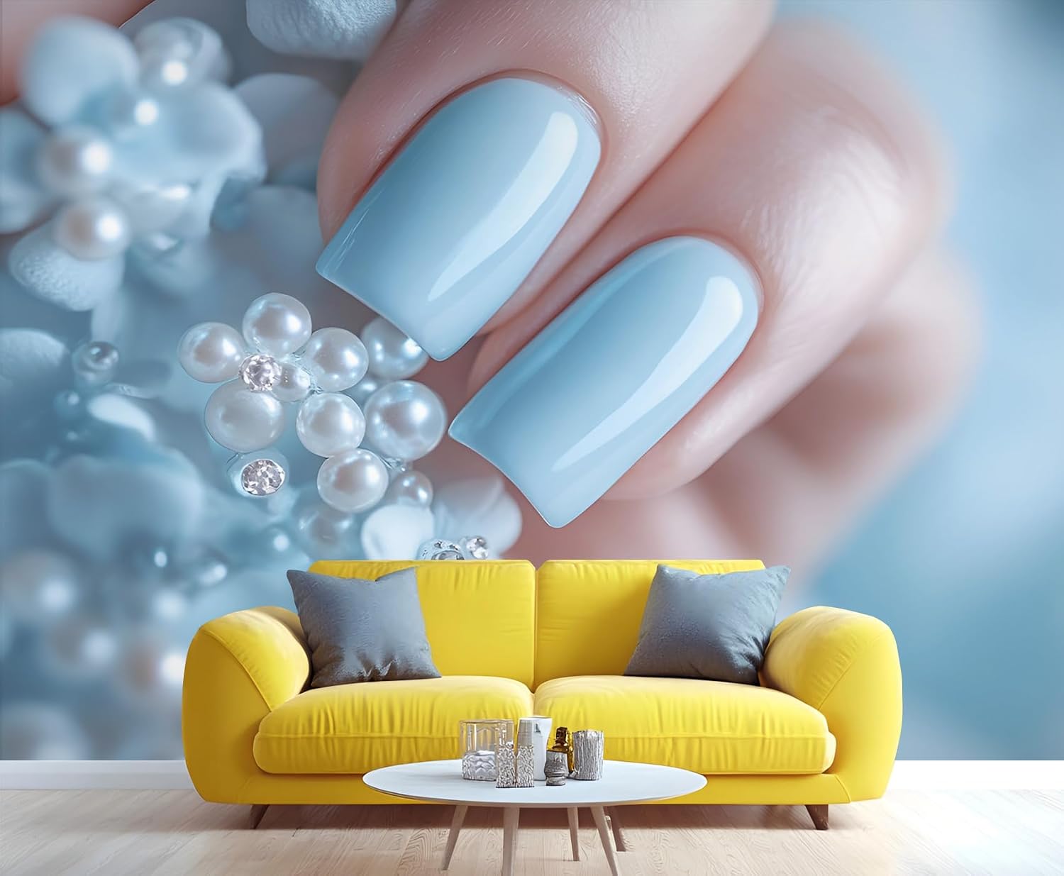 Nail Salon Wall Murals, Cosmetics Store 3D Mural Wallpaper, Fashion Beauty Large Background Wall Murals Decor, Glamorous Nails Wallpaper for Cosmetology Makeup Living Room Decor (Not Peel n' Stick)