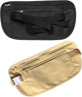 2pcs Money Belt, Money Belts for Travel Hidden, Travel Money Belt, Money Belts for Travel Hidden Men, Money Belt for Travel, for Security Pouch Passport Cash Money Waist Bag Money Hip Pouch