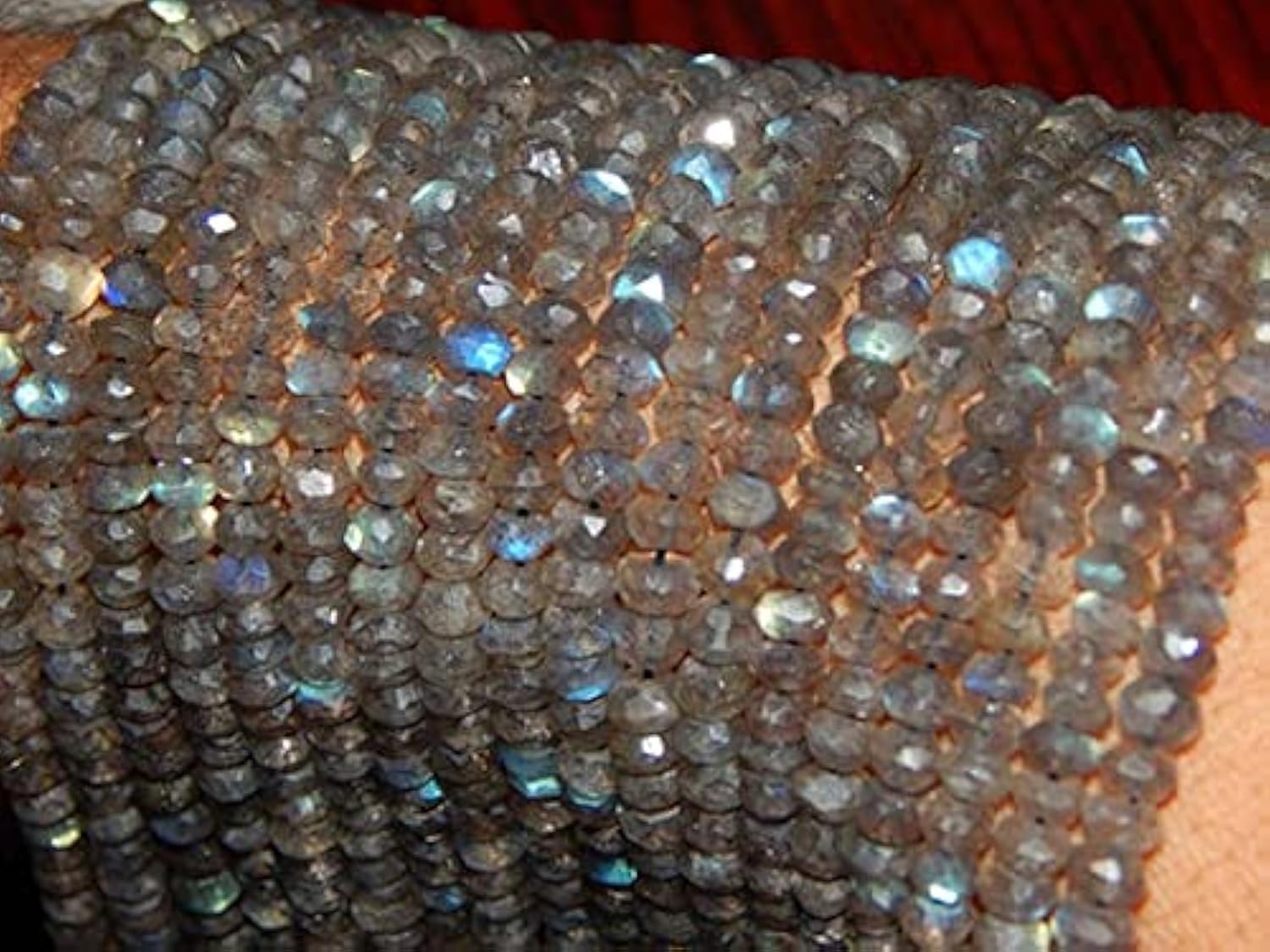 Perles en labradorite 3mm pour remplacer les pierres ternes par des rondelles facettées luminiscentes