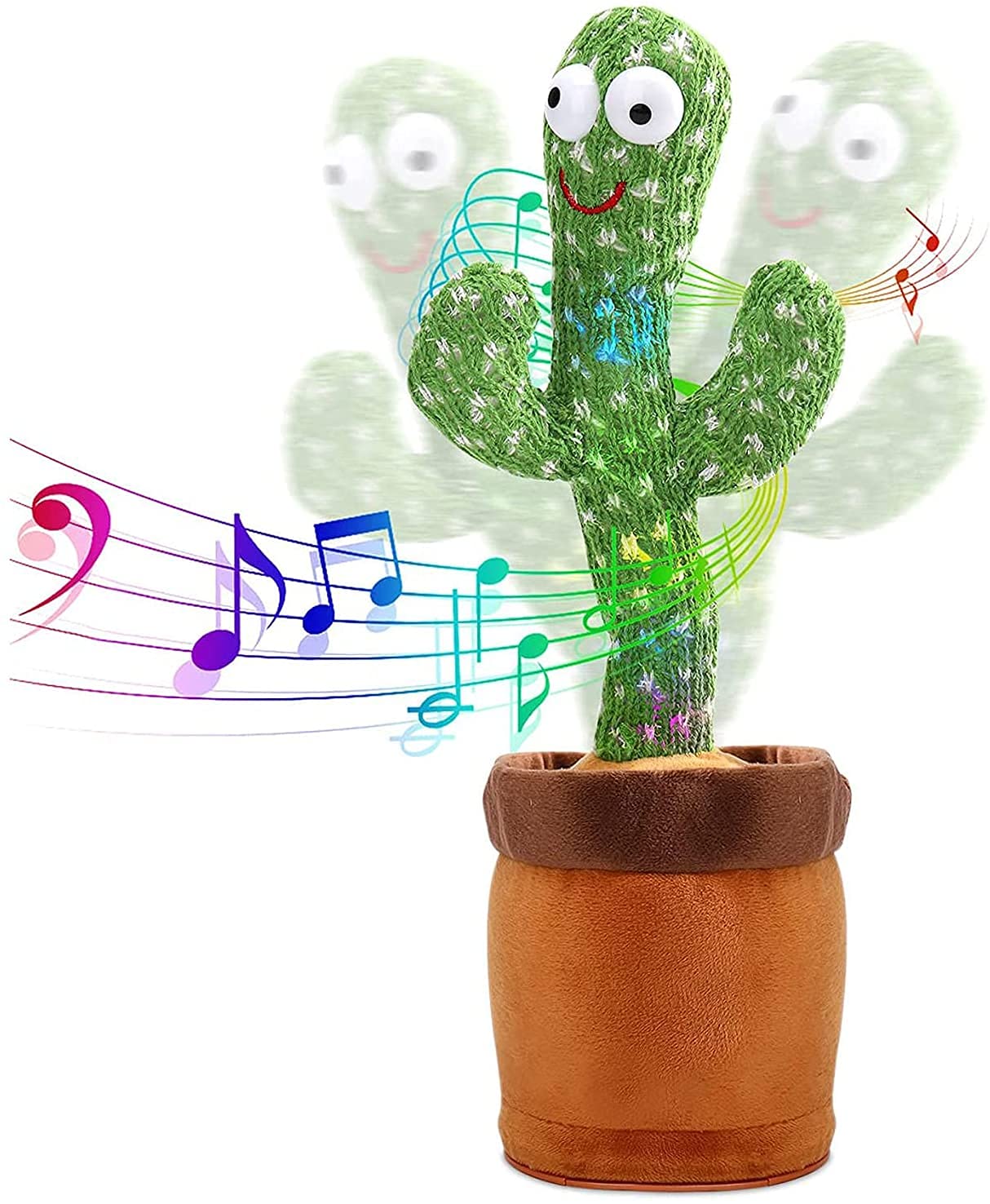 Yanyan Dancing Cactus Plush Toy Dancing Plush Cactus Singing Cactus Repeating Talking Cactus with 120 English Songs for Kids Playing