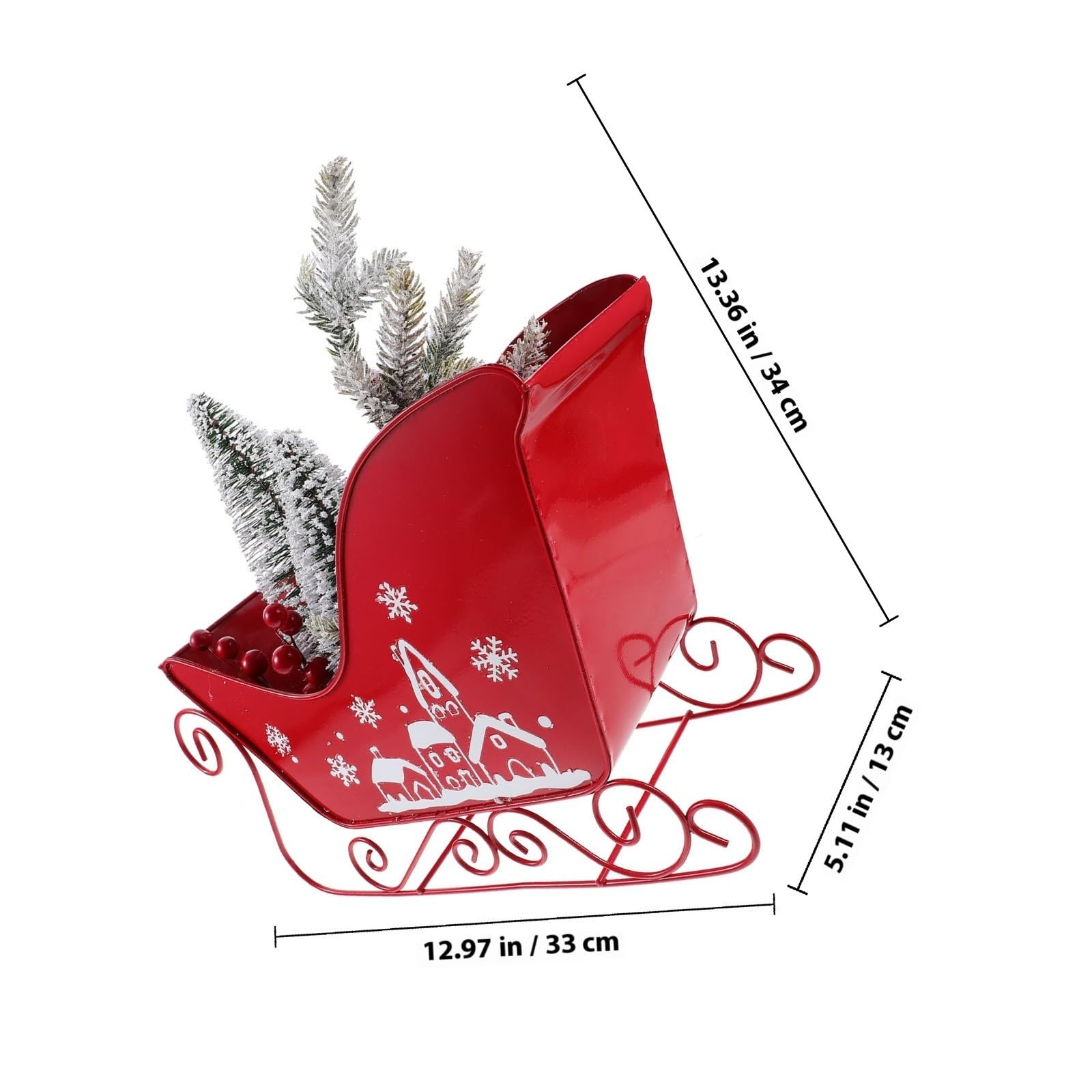 Beavorty Festlicher Weihnachtsdekoration Schlitten aus PVC und Eisen Klassische Tischdekoration und Foto Requisite für Weihnachtsfeier und Party Dekor