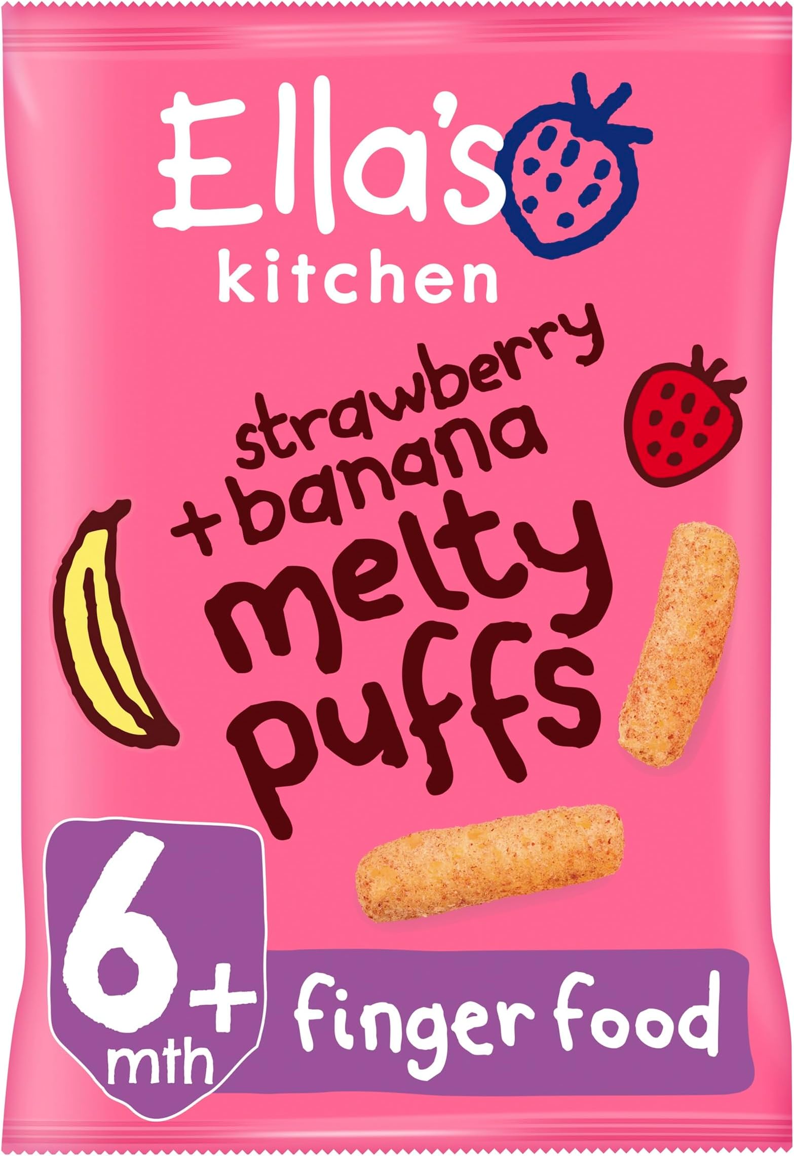 Organic Strawberries and Bananas Puffs, 20g