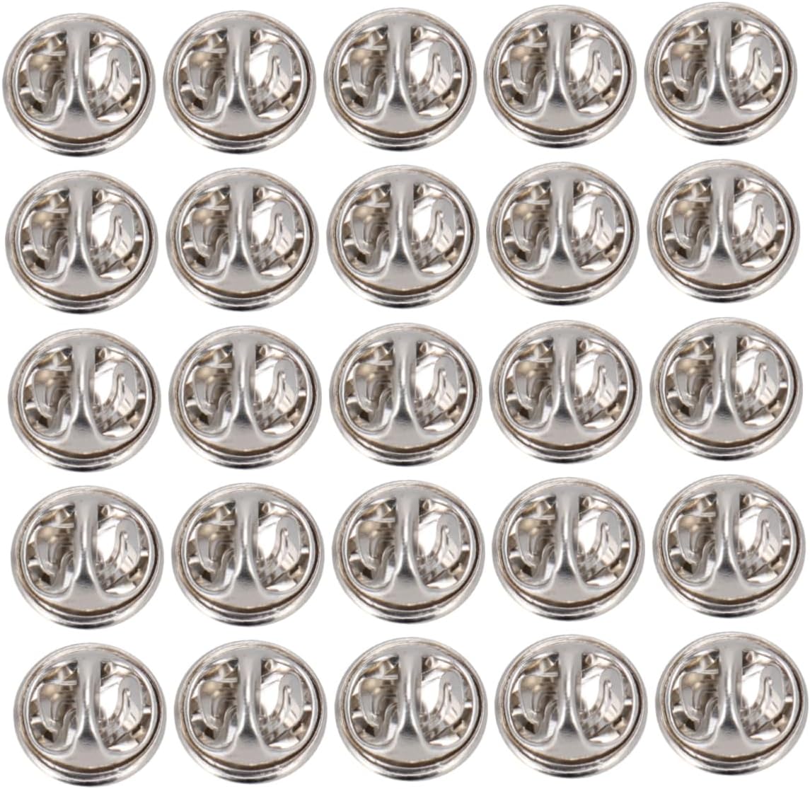 Lurrose 600pcs Nickel Color Tie Tacks Brooch Clasps Delicate Lapel Holder for Crafts Easy to Use Clutch Backs for Tie and Badge Making