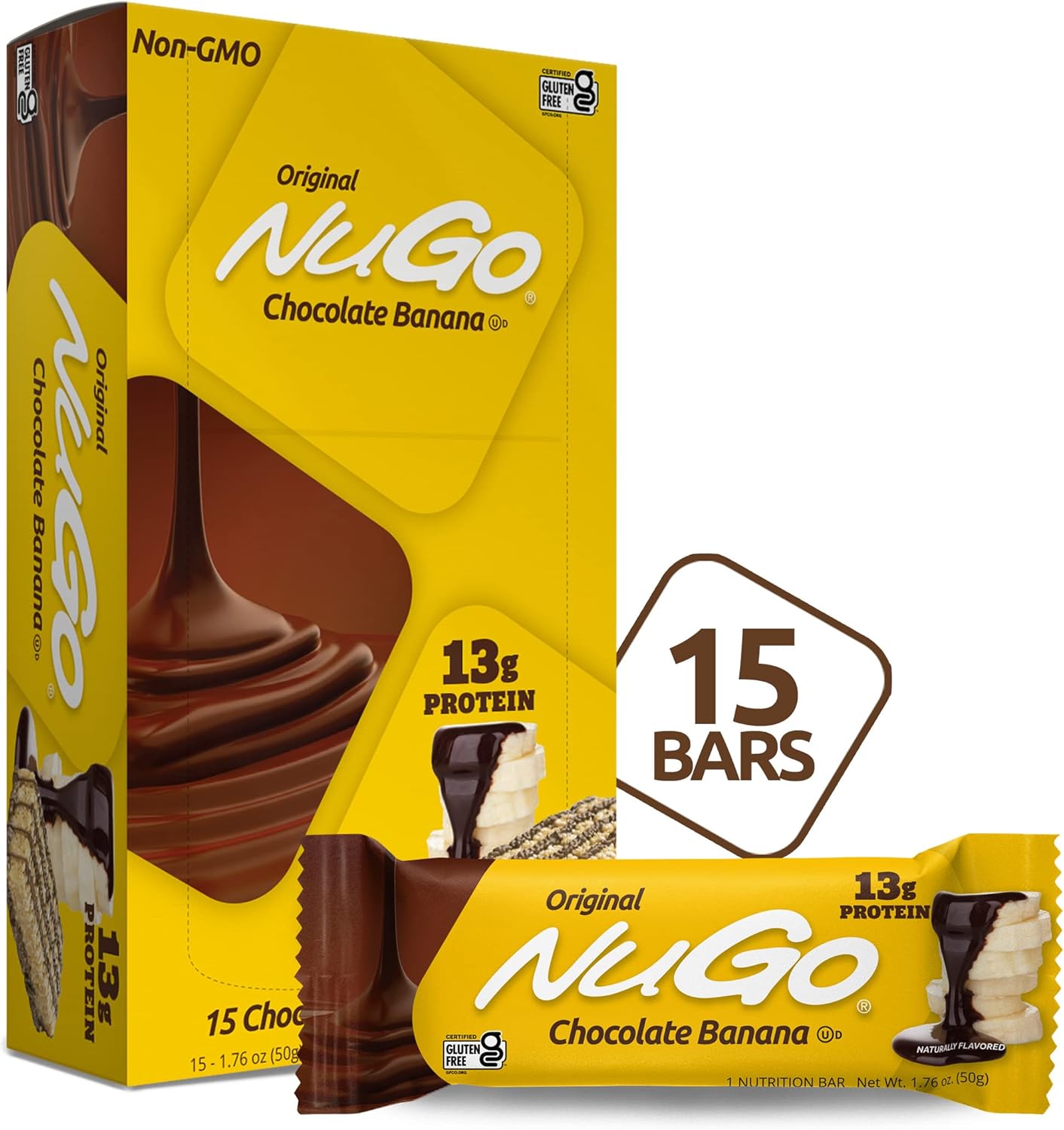 NuGo AllNatural Nutrition Bar, Chocolate Banana, 1.76Ounce Bars (Pack