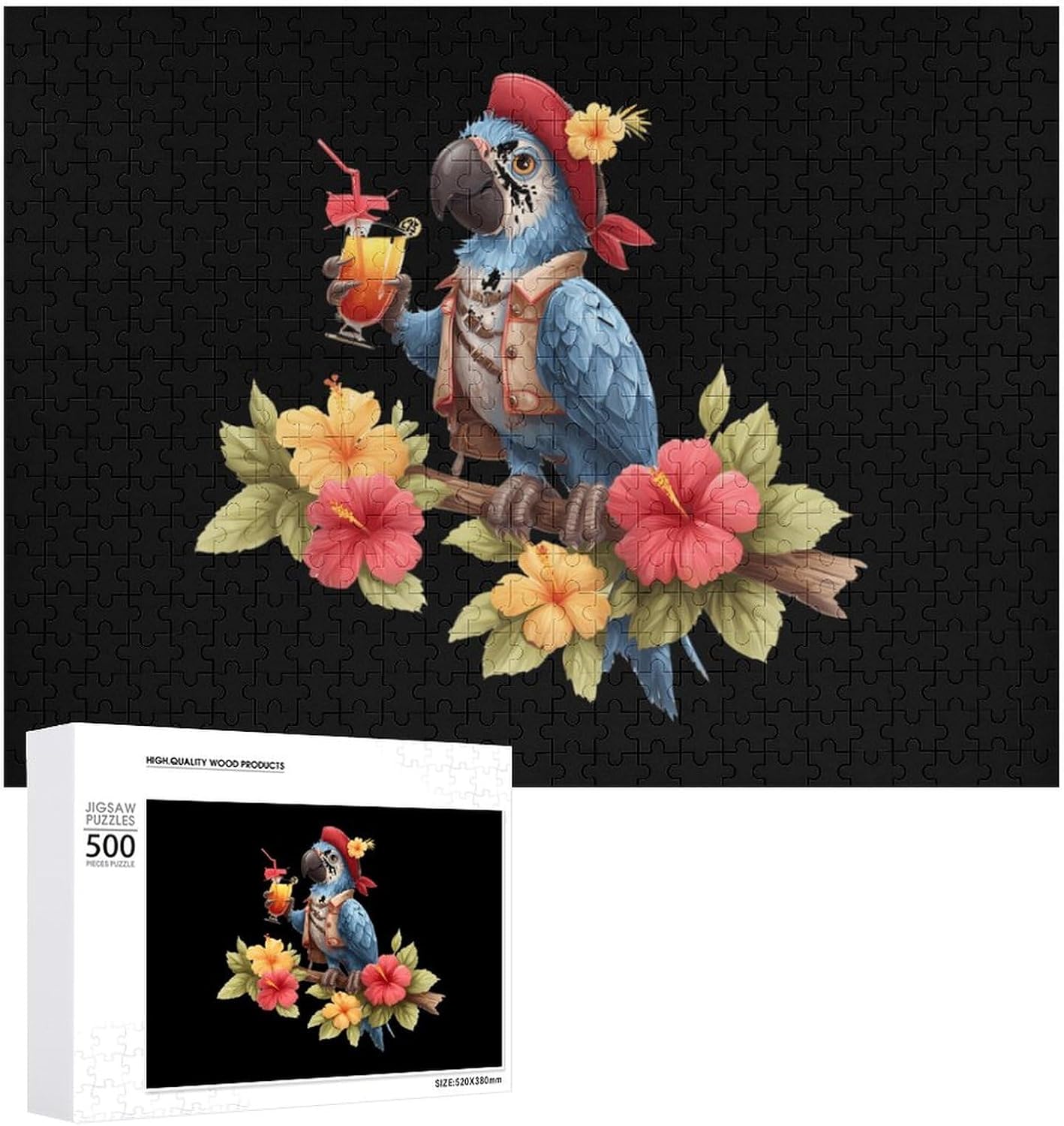 Parrots Bird Puzzles for Adults 500 PCS Wooden Jigsaw Puzzle Wall Decor Christmas