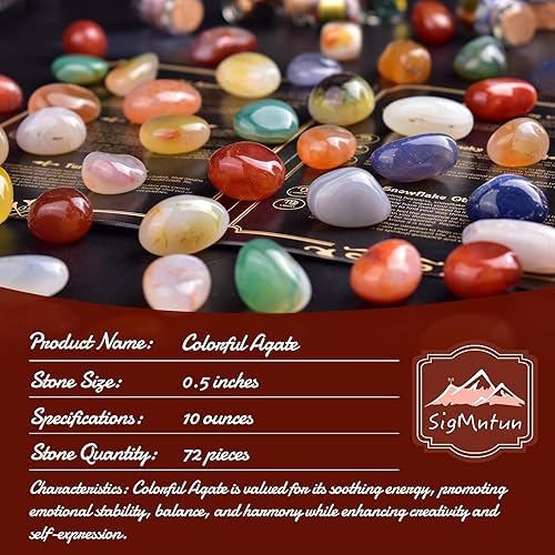 Vista 197 de Juego de piedras pulidas para chakras de 0.6 pulgadas, 7 piezas de piedras pulidas naturales y cristales a granel para curación, reiki, meditación