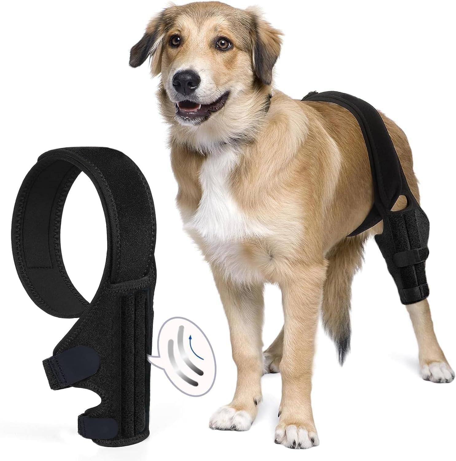 Dog Knee Brace for Torn Acl and Ccl Injuries, Adjustable Dog Acl Brace Hind Leg Support with Metal Stabilizers, Knee Brace for Dogs Back Leg Helps with Joint Pain, Surgery Recovery (XS)