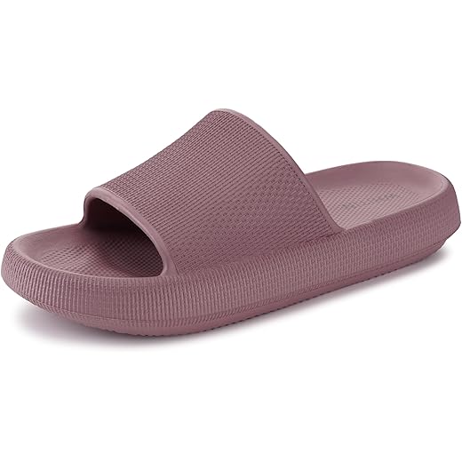 WHITIN Pillow Slippers for Women Non Slip | Cushioned Thick Sole Slides | Quick Drying Bathroom Sandals