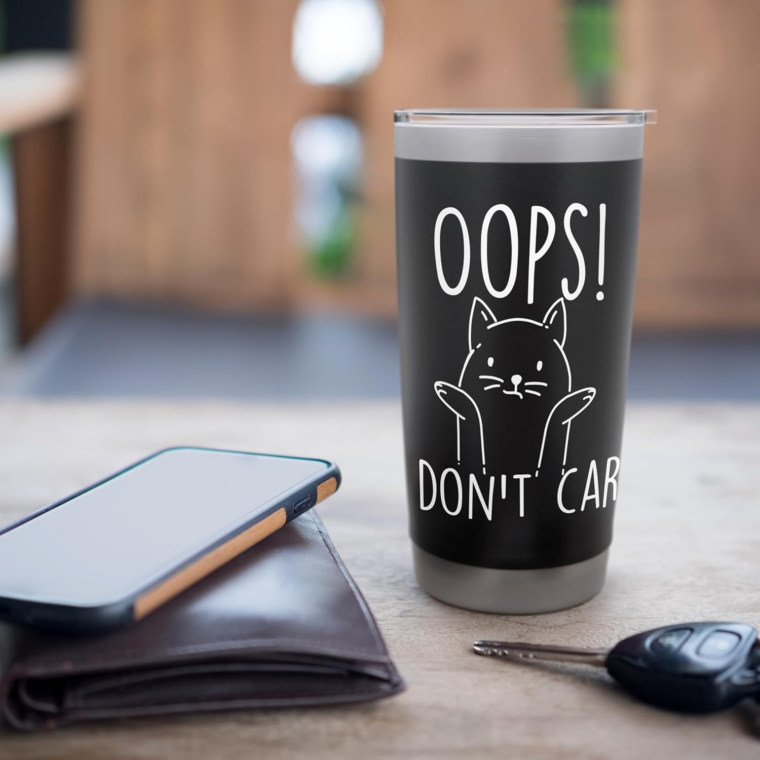 I Don't Care - Cat Lover Pet Owner Kitty Veterinarian Stainless Steel Insulated Tumbler - Image 7