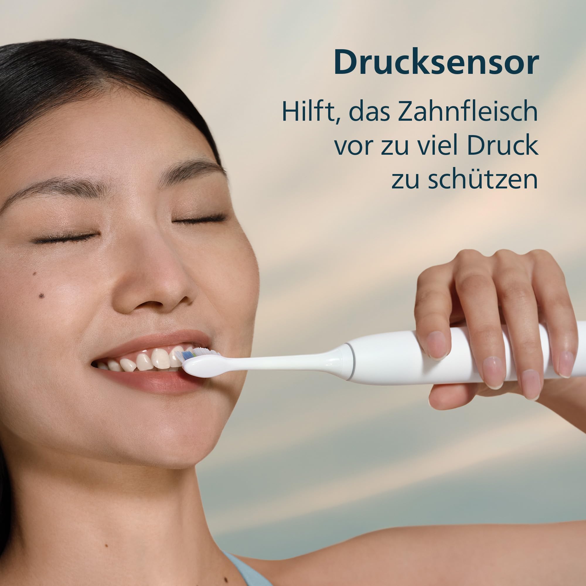 Philips Sonicare 5500 elektrische Zahnbürste, Schallzahnbürste mit 1 Intensitätsstufe, Andruckkontrolle, EasyStart, SmarTimer und BrushPacer, Weiß, Modell HX7110/01 [Neue Technologie]