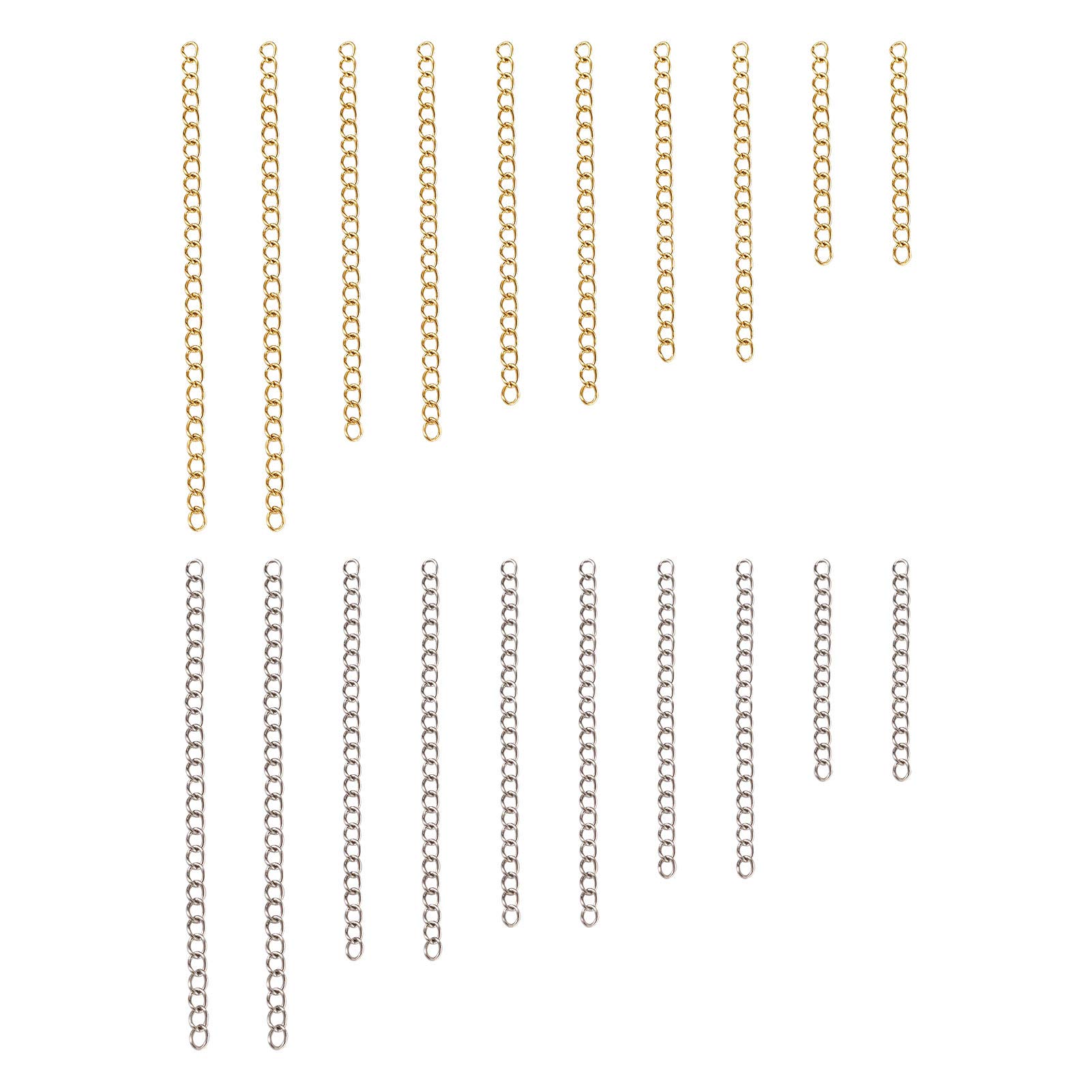 Estensore Per Collane E Bracciali In Acciaio Inox 304, 200 Pezzi, Lunghezza 4 Cm, Maglie 4x3 Mm, Per Gioielli Fai Da Te