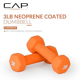 CAP Barbell Neoprene Dumbbell Weights, 3 lb Pair, Spiced Orange