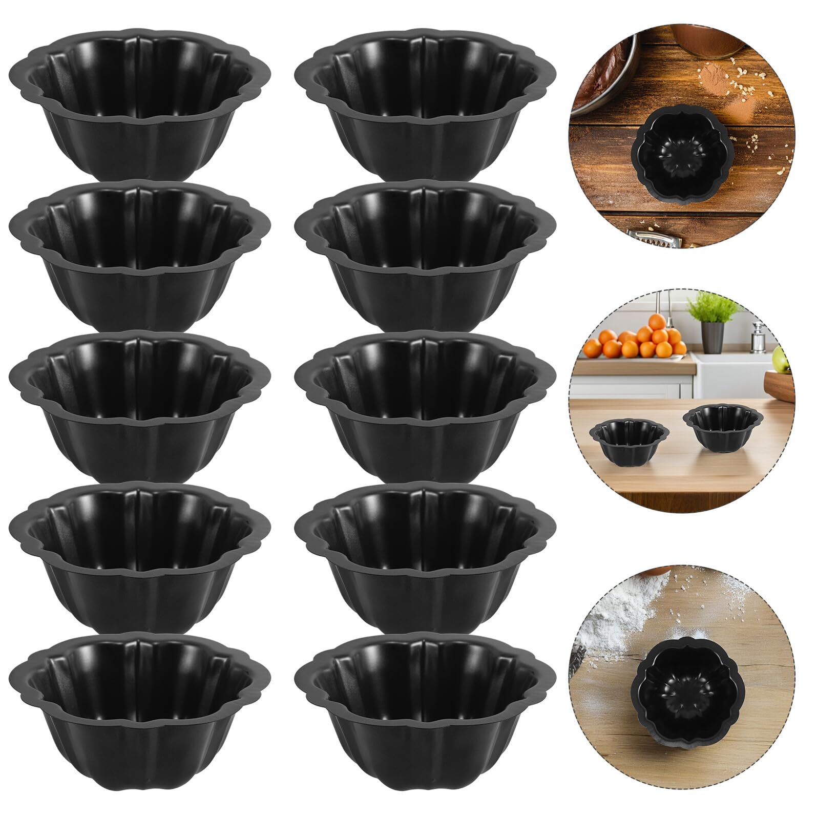 SHINEOFI 10 piezas Molde para Tartas Mini Molde Antiadherente para Cupcakes Corazón Redondo Cuadrado Pasteles para Fiestas y Uso Doméstico