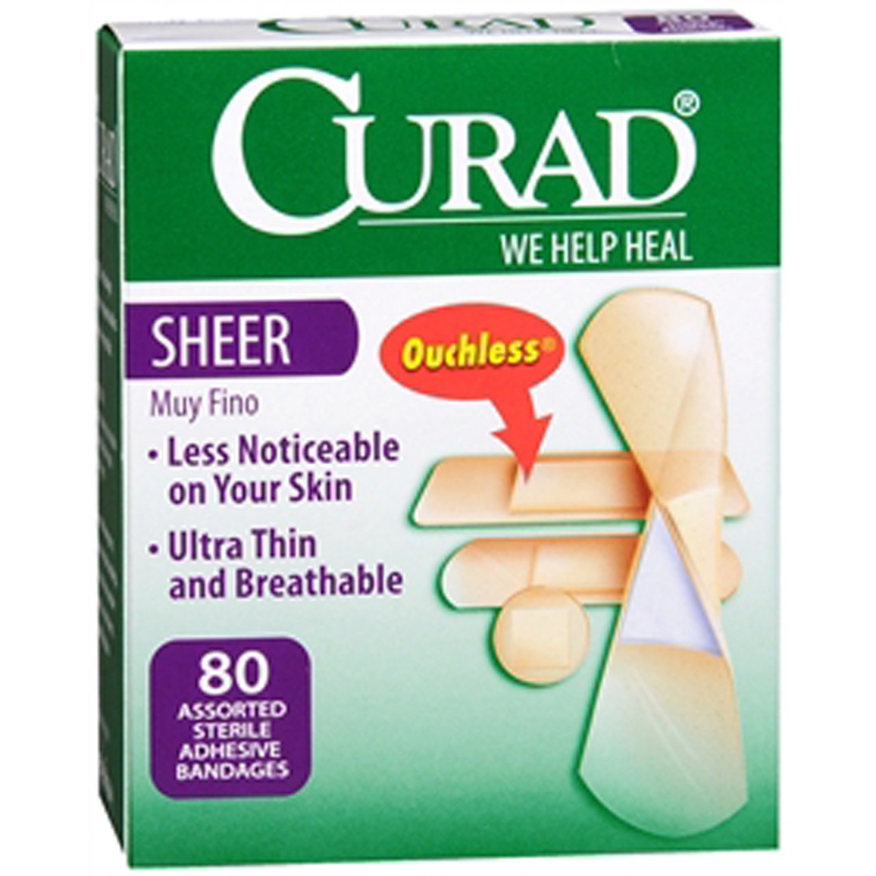 CUR45243Z Curad Adhesive Bandages, Sheer (Box of 1)
