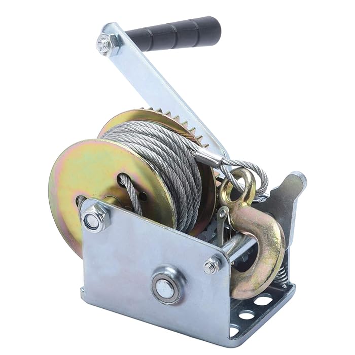 Buy HighFree Hand Winch 600 lbs Heavy Duty Hand Crank Steel Cable Gear