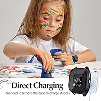 Vista 7 de Paquete de 2 fundas compatibles con Verizon Gizmo Watch 3, protector de pantalla de policarbonato duro de policarbonato integrado, protector