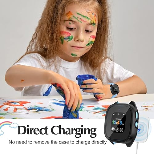 Miniatura 7 de Paquete de 2 fundas compatibles con Verizon Gizmo Watch 3, protector de pantalla de policarbonato duro de policarbonato integrado, protector de