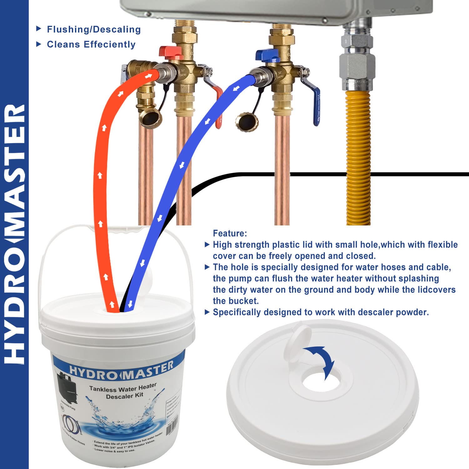 Hot Water Tank Flush Kit HYDRO MASTER Pump Tankless Water Heater